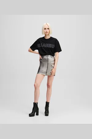Karl Lagerfeld Metallic Miniskirt, Woman, , Size: XS