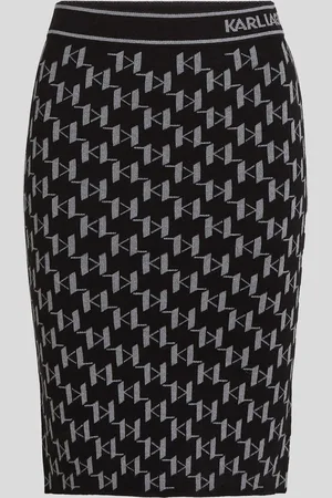 Karl Lagerfeld Kl Monogram Knit Skirt, Woman, , Size: XS