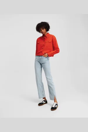 Karl Lagerfeld High-rise Split-hem Straight Jeans, Woman, , Size: 2430