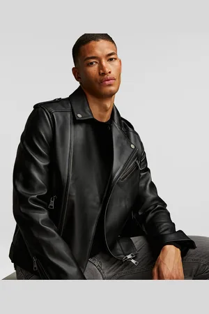 Karl Lagerfeld Leather Biker Jacket, Man, , Size: XS