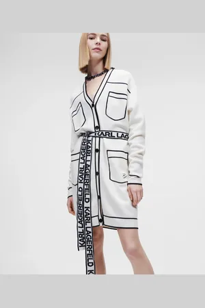 Karl Lagerfeld Logo Belted Cardigan, Woman, , Size: XS