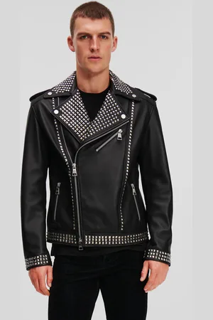 Karl Lagerfeld Studded Leather Jacket Handpicked By Hun Kim, Man, , Size: XS