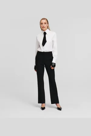 Karl Lagerfeld Faux-leather Paneled Pants, Woman, , Size: 0