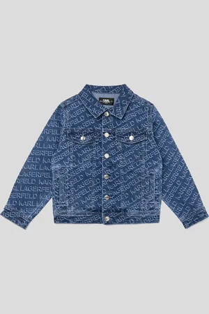 Karl Lagerfeld Boys Diagonal Logo Denim Jacket, unisex, , Size: 8Y
