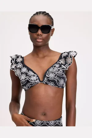 Kate Spade Ruffle Eyelet Bikini Top