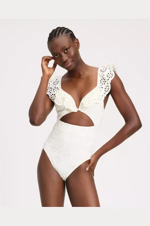 Kate Spade Eyelet Ruffle One-Piece Swimsuit