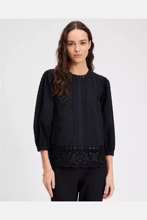 Kate Spade Guipure Lace Trim Blouse