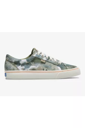 Keds Women Floral shoes - Jump Kick Canvas Abstract Floral Print Olive, Size 6m Women's Shoes