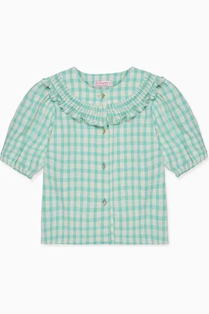 La Coqueta Violetta Hand-Smocked Girl Shirt - 10Y