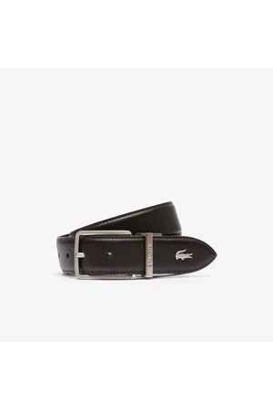 Lacoste Men's Engraved Buckle Textured Leather Belt - 35.5 in - 90 cm