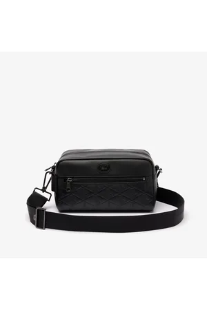 Lacoste Men's Leather Monogram Print Shoulder Bag - One Size