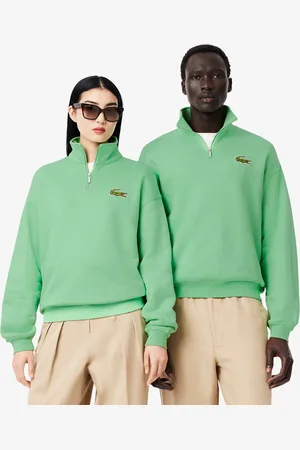 Lacoste Unisex Loose Fit Badge Accent Half-Zip Sweatshirt