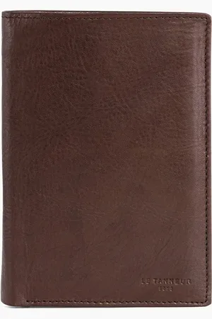Le Tanneur Large zipped vertical wallet with 3 sections Gary in oiled leather.