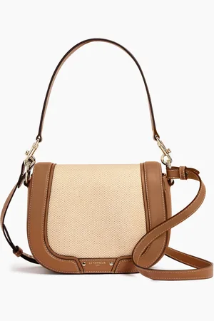 Le Tanneur Ella medium shoulder bag in cotton canvas and smooth leather
