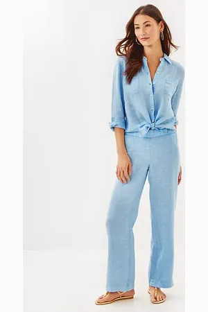 Lilly Pulitzer 31" Deri Linen Palazzo Pant