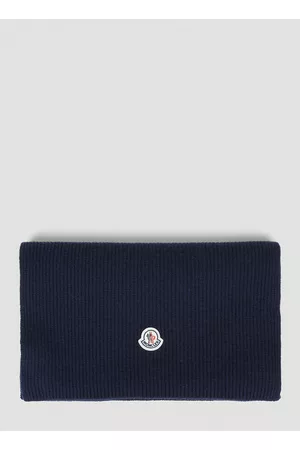 Moncler Logo Patch Scarf in Blue