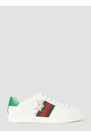 Gucci Embroidered Ace Sneakers in White