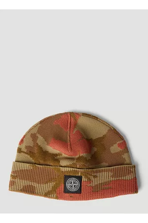 Stone Island Camouflage Compass Patch Beanie Hat| LN-CC male Multicolour 73% Wool, 27% Polyamide50092