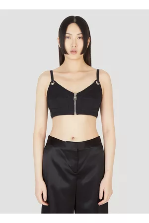 Alexander McQueen Women Tops - Zip Bra Top in Black