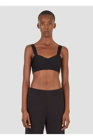 Alexander McQueen Women Tops - Engineered-Knit Bra Top| LN-CC female Black 47% Wool, 53% Other Fibres. Dry clean.45004