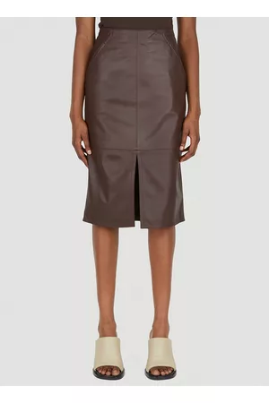 Max Mara Corsica Leather Skirt in Brown