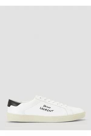Saint Laurent Men Sports Shoes - Court Classic Logo Sneakers in White