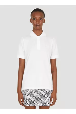 Burberry TB Logo Embroidery Polo Shirt in White
