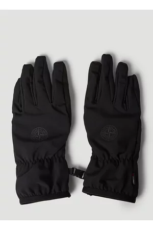 Stone Island Men Gloves - Compass Patch Gloves in Black