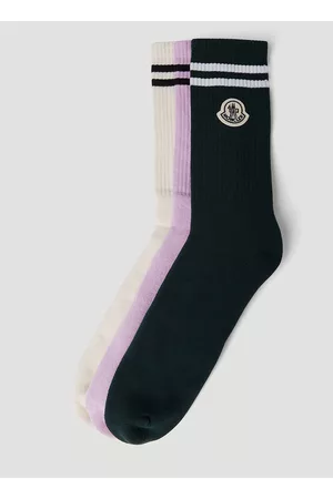 Moncler Socks - Logo Patch Socks|LN-CC unisex Multicolour 100% Polyamide. Machine wash cold51002