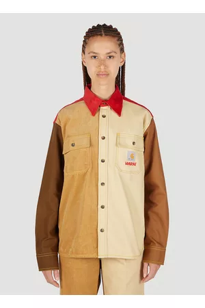 Marni x Carhartt Women Shirts - Contrast-Panel Shirt in Brown