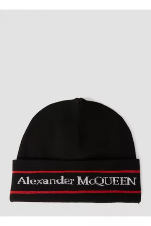 Alexander McQueen Men Beanies - Logo Beanie Hat in Black