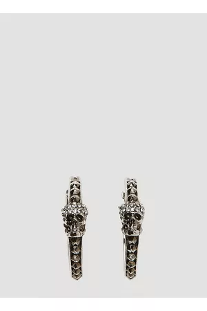 Alexander McQueen Women Earrings - Pave Skull Hoop Earrings - Woman Jewellery One Size
