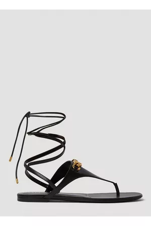 VALENTINO Women Flat Sandals - Logo Plaque Flat Sandals - Woman Sandals Eu - 36