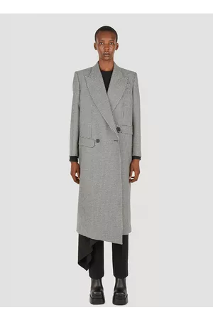 Alexander McQueen Women Coats - Drop Hem Double Breasted Coat - Woman Coats It - 38