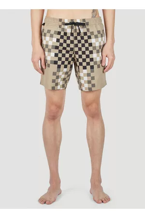 Burberry Men Swim Shorts - Martin Pixel Check Swim Shorts - Man Swimwear M