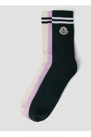 Moncler Men Socks - Pack Of Three Logo Patch Socks - Socks S