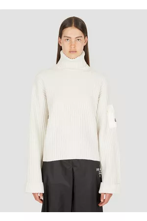 Moncler Women Turtleneck Sweaters - Ribbed Roll Neck Sweater - Woman Knitwear M