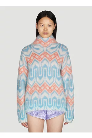 Moncler Women Sweaters - Graphic Jacquard Sweater - Woman Knitwear Xs