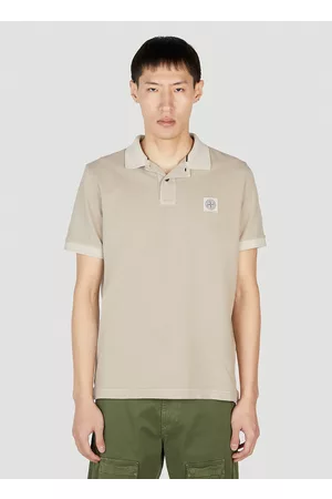 Stone Island Men Polo T-Shirts - Compass Patch Polo Shirt - Man Polo Shirts M