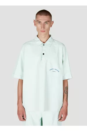 Stone Island Men Polo T-Shirts - Logo Print Polo Shirt - Man Polo Shirts M