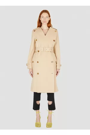 Burberry Women Trench Coats - Double-breasted Collarless Trench Coat - Woman Coats Uk - 08