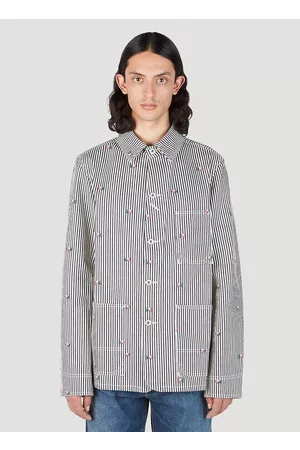 Kenzo Men Floral Jackets - Floral Stripe Workwear Jacket - Man Jackets L
