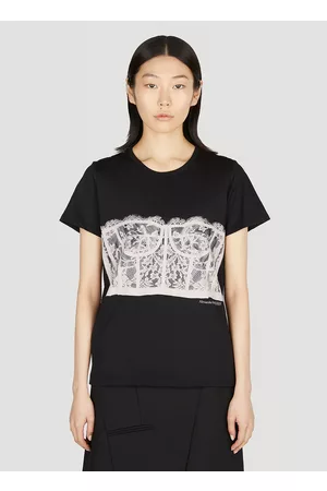 Alexander McQueen Women Corsets - Bustier Print T-shirt - Woman T-shirts It - 44