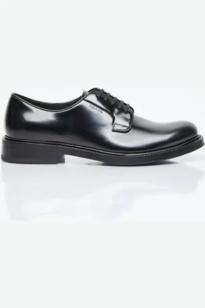 Prada Brushed Leather Lace-up Shoes - Man Lace Ups Uk - 11