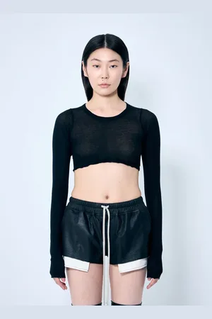Rick Owens Crop T-shirt - Woman Tops It - 42