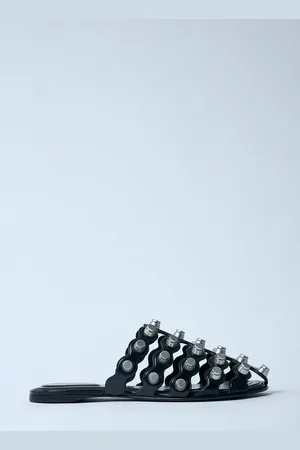 Alexander Wang Rexa Cage Leather Slides - Woman Slides Eu - 38