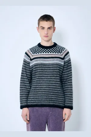 NOMA t.d. Checker And Striped Sweater - Man Knitwear 2