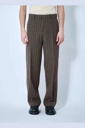 Burberry Striped Wool Tailored Pants - Man Pants Eu - 48