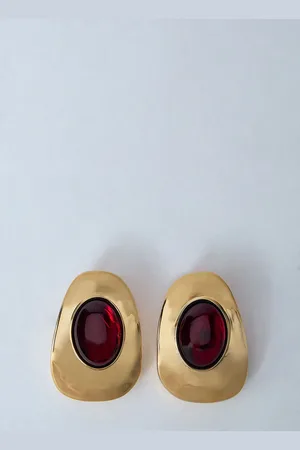 Saint Laurent Resin And Metal Cabochon Earrings - Woman Jewellery One Size