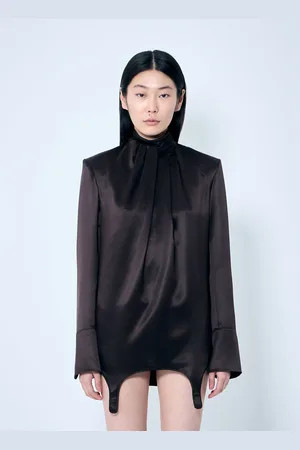 Saint Laurent Twist-neck Garter Blouse - Woman Shirts Fr - 36